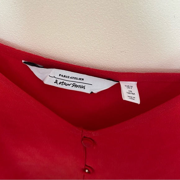 & other stories Silk Camisole Top in Red - Picture 9 of 12